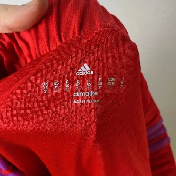 Adidas Red With Purple Mesh Climalite Athletic Shorts XS - Picture 8 of 9